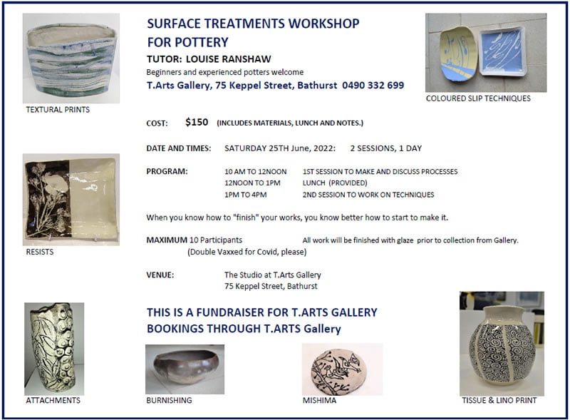 Surface Treatments Workshop for Pottery